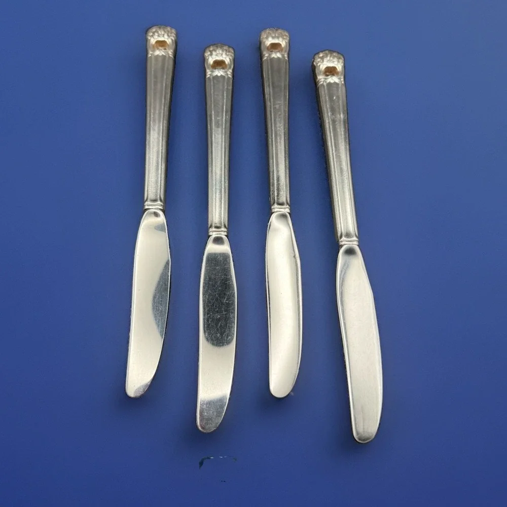 VTG 1847 Rogers Bros ETERNALLY YOURS Grille Luncheon Knife Set of 4 8.5